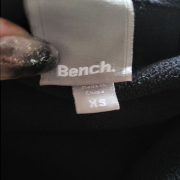 Women's XS BENCH Black Hooded Long Sleeve Fleece Jacket - Picture 6 of 6